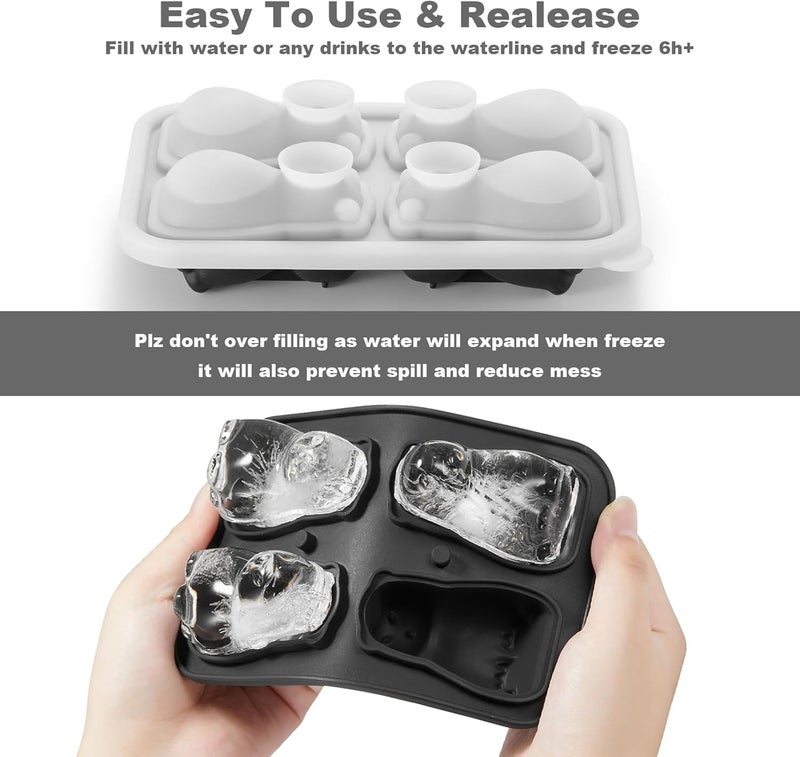 ACOOKEE Capybara Ice Cube Tray Fun Shapes, Odd Novelty Cute Capybara Gifts Stuff, 2.2" Large Silicone Whiskey Ice Mold for Cocktails,Bourbon,Brandy, w/Funne - Image 5